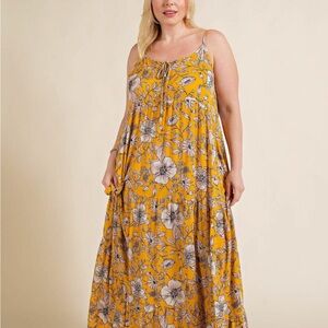 Floral Yellow Maxi Dress